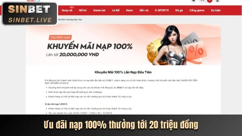 Ưu đãi chào mừng thể thao